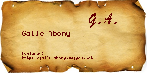 Galle Abony névjegykártya