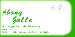 abony galle business card